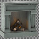 chimenea pequeña en verde seco