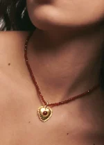 Collar Corazon Garnet 18K Gold Plated - Imagen 2