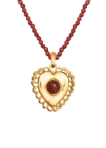 Collar Corazon Garnet 18K Gold Plated