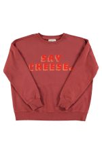 Sweatshirt ¨say cheese" print