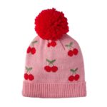 Gorro de punto con cerezas alegres