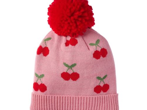Gorro de punto con cerezas alegres