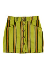 Short Skirt Olive Green Stripes
