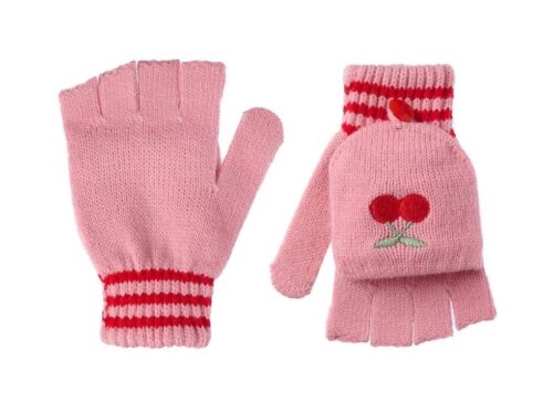 Guantes de punto con alegres cerezas