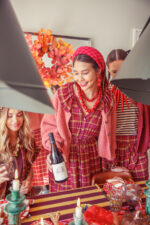 Long dress pink checkered - Imagen 3