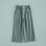 Pantalón Cropped Pinzas Verde Té
