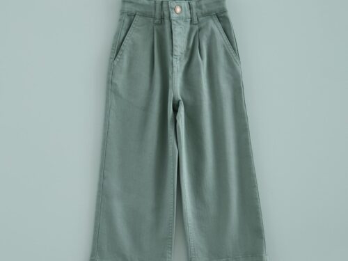 Pantalón Cropped Pinzas Verde Té