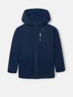 Abrigo kids capucha bolsillos azul marino