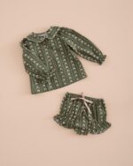 Camisa Pétalos Raya Flor Verde Musgo - Imagen 2