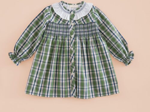 Vestido Smock Tartán Verde
