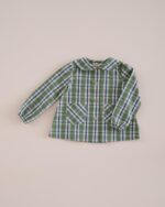 Blusa Cuello Bobo Tartán Verde