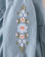 Vestido Bordado Jaretas Acero - Imagen 2