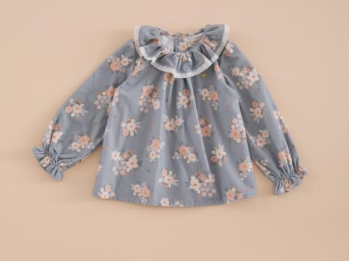 Camisa Cuello Volante Micropana Bouquet