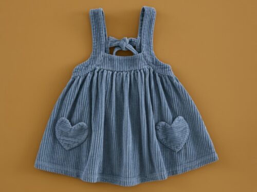 Pichi Corazones Pana Azul Acero