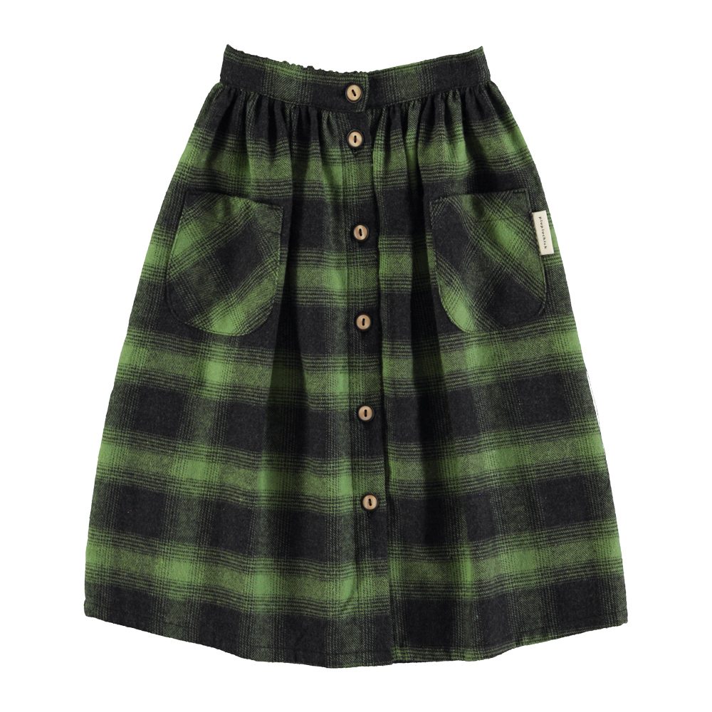 Long flannel skirt | Green & black checkered_piupiuchick_1