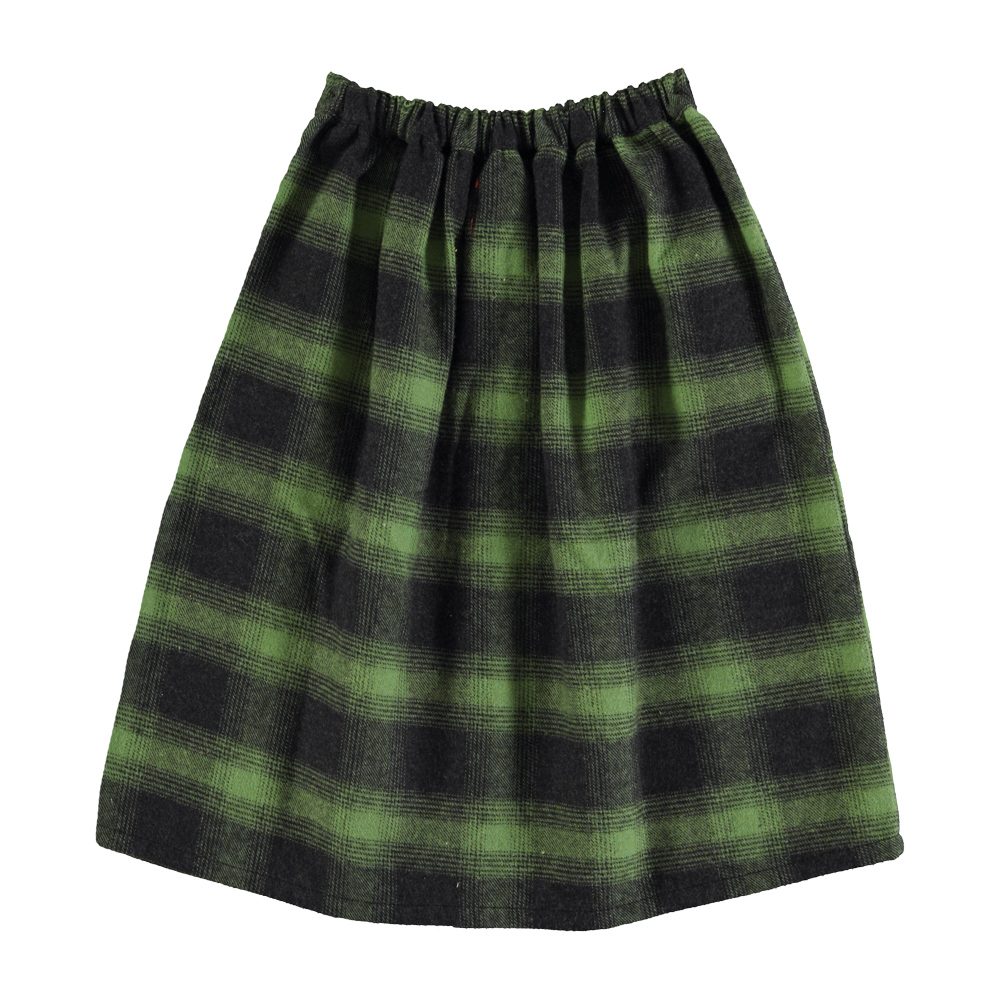 Long flannel skirt | Green & black checkered_piupiuchick_2